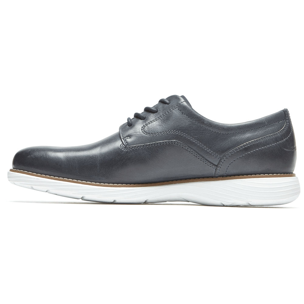 Rockport Singapore Mens Oxfords - Garett Plain Toe Navy - UH4629507